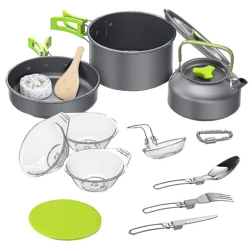 Batterie De Cuisine De Camping Haut De Gamme ¿ Ensemble De Couverts Légers En Aluminium Pour La Randonnée, Les Pique-Niques Et La Cuisine En Plein Air
