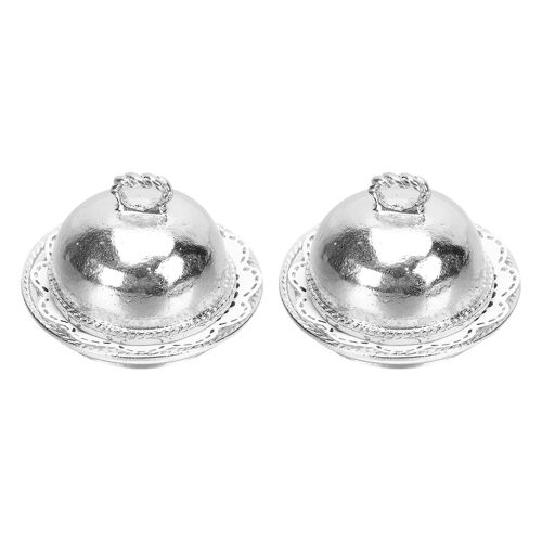 Mini Plateau À Dessert Pour Maison De Poupée : 2 Plateaux À Gâteaux En Alliage Argenté, Ustensiles De Cuisine Sûrs Et Réalistes Pour Enfants