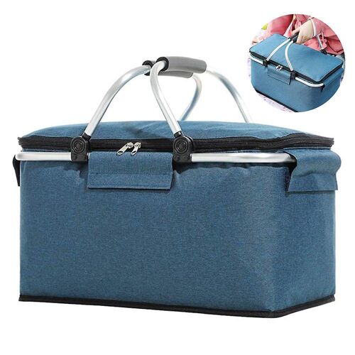 Sac Isotherme Pliable Pour Pique-Nique Avec Couvercle ¿ Panier Isotherme Pour Les Aventures En Plein Air, Capacité De 22 L