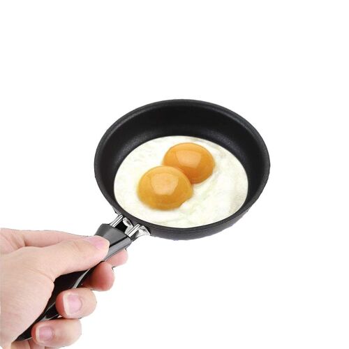Poêle À Frire Compacte En Fer Forgé Antiadhésive De 12 Cm - Légère Et Ergonomique, Idéale Pour Les Repas Rapides Et Les Petits Plats
