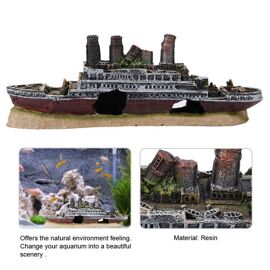 Maquette Du Titanic Sur Pied - Bois - 34x16cm - Décorative Neuve