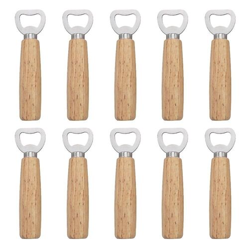 Lot De 10 Décapsuleurs En Acier Inoxydable Avec Manche En Bois ¿ Tire-Bouchon Durable Pour La Maison, Le Bar Et La Cuisine