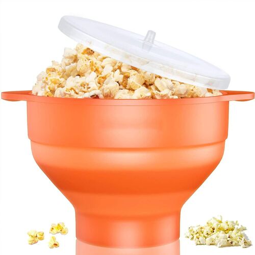 Bol À Popcorn Pliable En Silicone Pour Micro-Ondes - Réutilisable, Peu Encombrant, Lavable Au Lave-Vaisselle, Rapide Et Facile À Utiliser