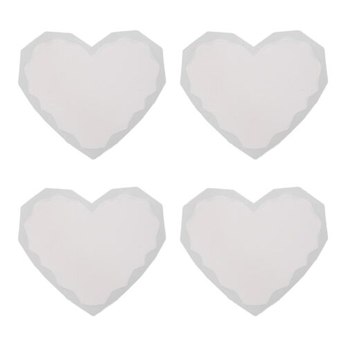 Lot De 4 Moules À Dessous De Verre En Silicone En Forme De Coeur ¿ Écologiques, Antiadhésifs, Parfaits Pour Les Loisirs Créatifs Et Les Cadeaux
