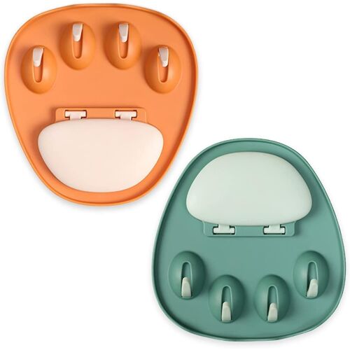 Ensemble De Repose-Cuillères En Forme De Patte De Chat Mignon : 2 Supports Antidérapants Avec Coussinet Anti-Goutte, Résistants À La Chaleur, Pliables Et À Suspendre