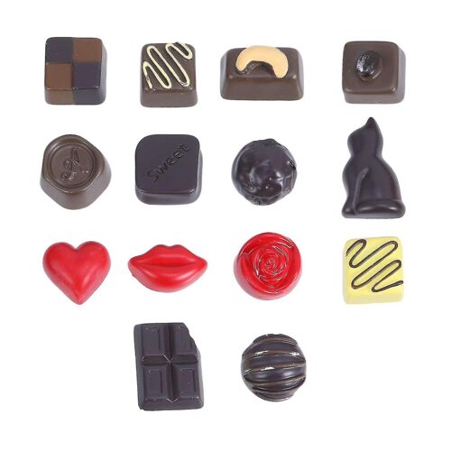 Lot de 14 aimants de réfrigérateur en forme de chocolat ¿ Décoration amusante pour la maison et autocollants pour réfrigérateur adaptés aux enfants