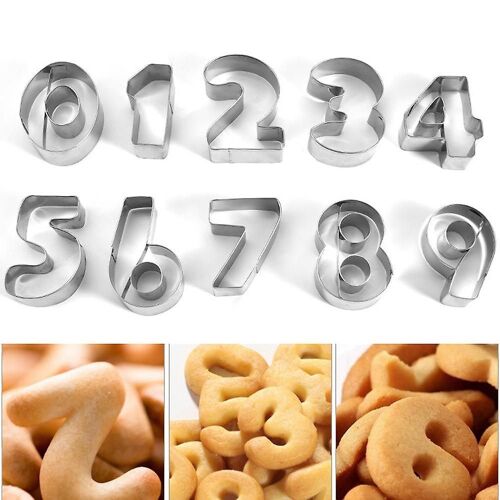 Ensemble D'emporte-Pièces En Acier Inoxydable En Forme De Chiffres Pour Anniversaires, Pâtisserie Et Loisirs Créatifs - Formes Durables Et Polyvalentes