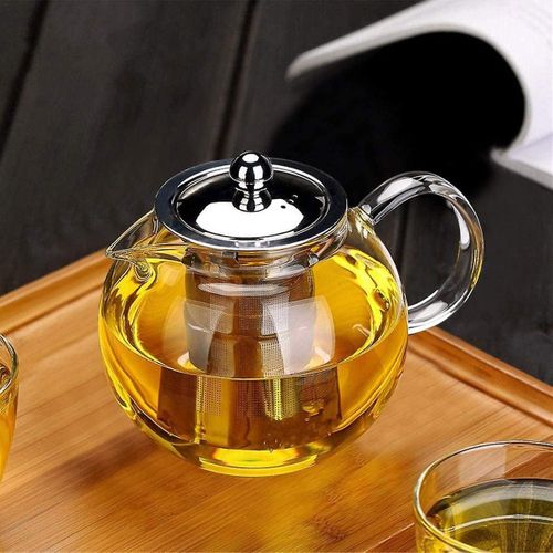 Théière En Verre Écologique De 650 Ml Avec Infuseur Amovible - Compatible Avec La Cuisinière Et Le Micro-Ondes, Idéale Pour Les Amateurs De Thé