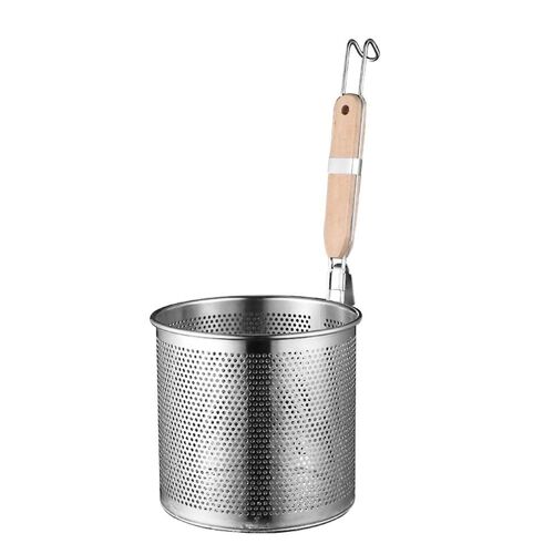 Cuillère Passoire En Acier Inoxydable Avec Manche En Bois ¿ Parfaite Pour Les Nouilles, Les Pâtes Et Les Ustensiles De Cuisine