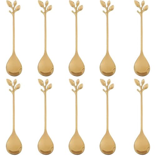 Ensemble Élégant De Cuillères Et Fourchettes À Dessert En Acier Inoxydable - 10 Pièces De Vaisselle Haut De Gamme Pour Le Café Et Les Desserts