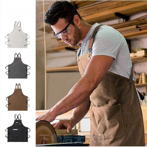 Tablier de travail en toile cirée durable pour hommes et femmes - Parfait pour la cuisine, le bar, le magasin et le jardin