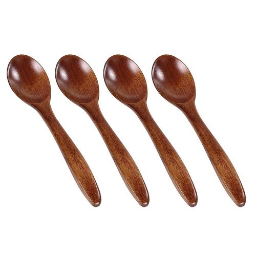 4 Cuillères À Gelée En Bois ¿ Ustensiles De Cuisine Écologiques Pour Mélanger Le Café, Les Soupes Et Plus Encore ¿ Durables Et Faciles À Nettoyer