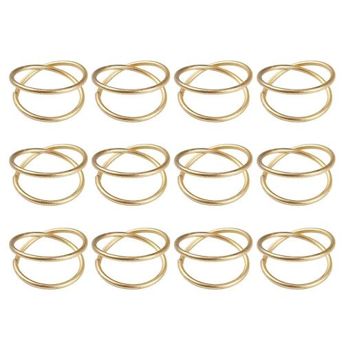 Ensemble Élégant De 12 Ronds De Serviette En Spirale Dorés Pour Mariages, Fêtes Et Décoration Intérieure ¿ Accessoires De Table Chics