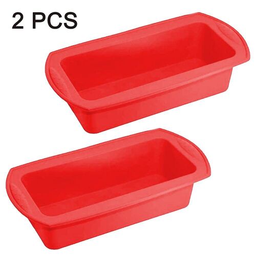 Lot De 2 Moules À Cake Antiadhésifs En Silicone ¿ Moules De Cuisson Flexibles, Faciles À Démouler Et Résistants À La Chaleur, Couleur Rouge
