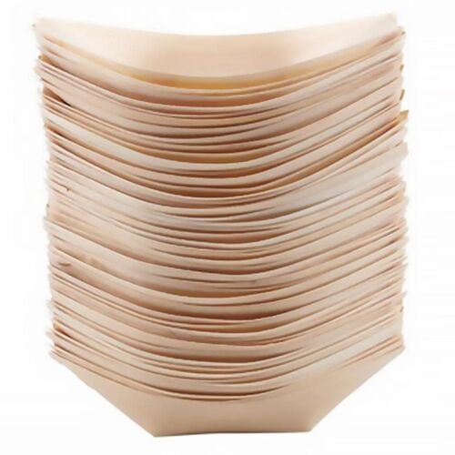 Lot de 50 boîtes à collation en bois ¿ Plateaux décoratifs en forme de bateau pour sushis, sashimis et friandises de fête ¿ Écologiques et jetables