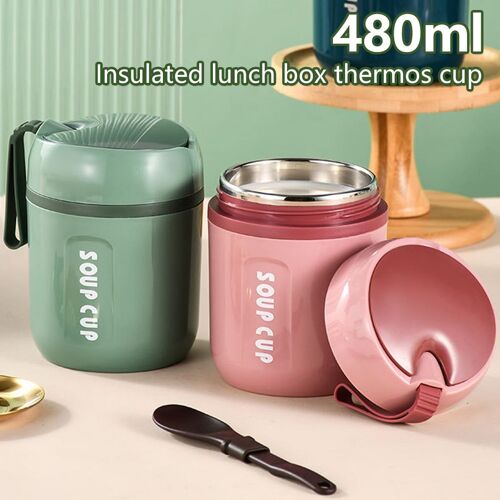 Lot De 2 Boîtes Isothermes Pour Repas - 473 Ml - Avec Cuillère, Anti-Fuite - Garde Les Aliments Chauds/Froids Pendant Des Heures