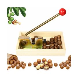 Casse-Noix De Macadamia Polyvalent - Conception Durable En Métal Et Bois Pour Casser Les Noix Sans Effort - Indispensable Pour La Cuisine