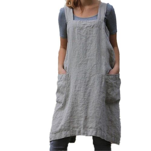 Tablier Élégant En Coton Et Lin Avec Poches Pour La Cuisine, La Pâtisserie Et Les Loisirs Créatifs - Confortable Et Durable