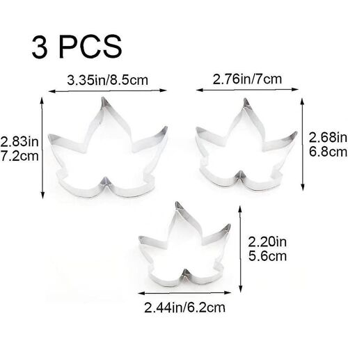 Ensemble De 3 Emporte-Pièces En Érable - Moules De Cuisson En Acier Inoxydable Pour Biscuits, Fondants Et Artisanat - Parfait Pour Halloween !