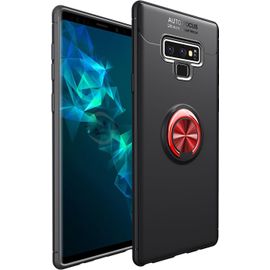 Compatible Samsung Galaxy Note 9 Coque, 360 Degres Protection Bumper + Verre Trempé, Coque Avec Anneau Support Cover Skin Cases Housse Etui Protector Pour Samsung Galaxy Note 9 -Noir+Rouge