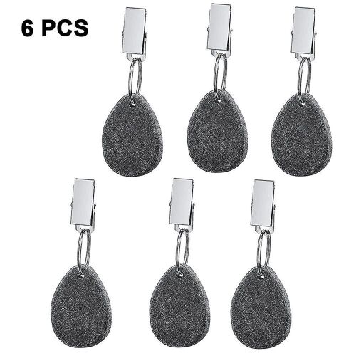 Poids De Nappe Élégants En Forme De Coeur ¿ 6 Pinces En Marbre Et Métal Pour Une Installation Sécurisée ¿ Options Gris Et Blanc