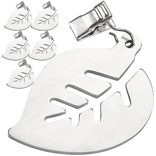 Lot De 6 Poids De Nappe En Acier Inoxydable ¿ Design Élégant En Forme De Feuille, Pinces Coupe-Vent Pour Les Repas En Plein Air