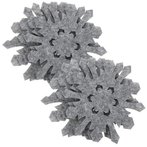 Lot De 8 Dessous De Verre De Noël En Feutre Motif Flocon De Neige, Élégants Dessous De Verre Pour Vin, Thé Et Café, Décoration De Table Pour Les Fêtes