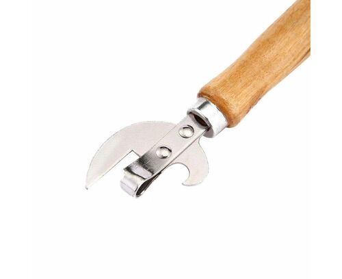 Ouvre-Boîte Manuel Vintage Et Ouvre-Couvercle - Manche En Bois Élégant, Outil De Cuisine Polyvalent Pour Bocaux Et Bouteilles