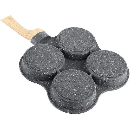 Poêle À Omelette Antiadhésive Polyvalente À 4 Trous Pour Cuisinières À Gaz, À Induction Et Électriques - Durable Et Facile À Nettoyer