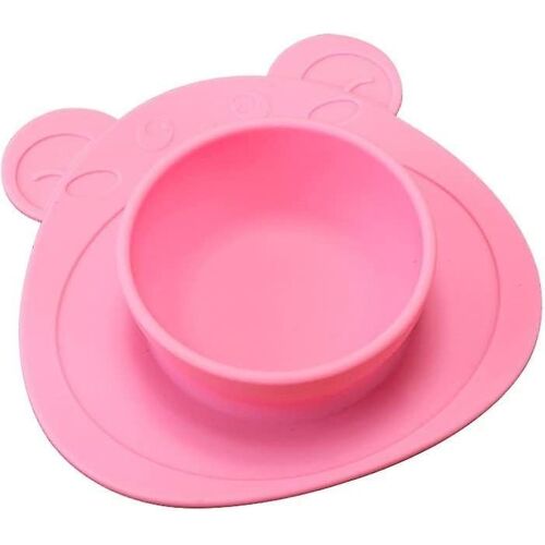 Bol Ventouse En Silicone En Forme D'ours Mignon Pour Enfants - Antidérapant, Facile À Nettoyer, Sans Danger Pour Les Bébés, Parfait Pour Les Repas