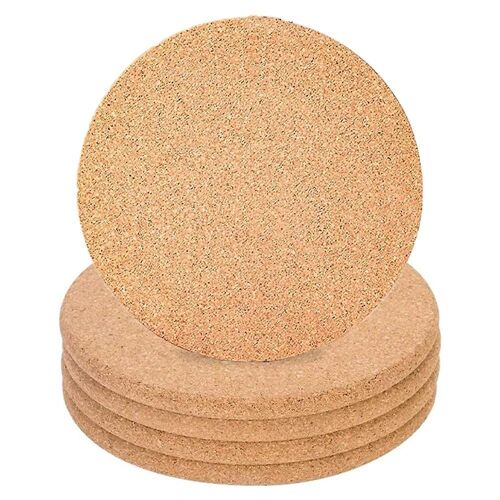 Lot De 6 Sous-Verres En Liège De Qualité Supérieure, Ronds, Épais, Absorbants Et Résistants À La Chaleur, Pour La Maison Et Le Bar