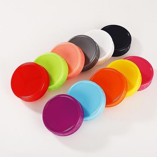 Lot De 10 Couvercles Jaunes Pour Bocaux Mason - Bouchons De Conservation À Large Ouverture Pour La Mise En Conserve Et La Fermeture Hermétique - Couvercles En Plastique Durables
