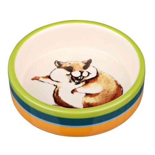 Ecuelle Céramique Pour Hamsters - 80 Ml/Ø 8 Cm, Multicolore/Crème