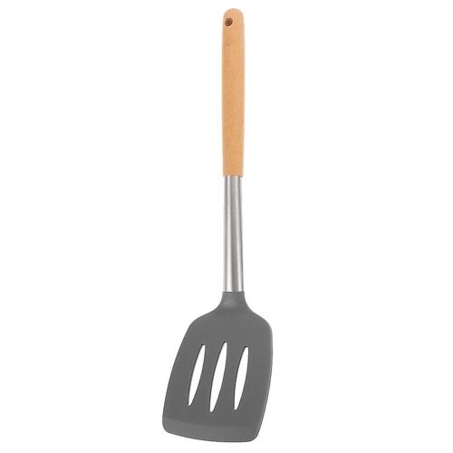 Spatule Wok En Silicone De Qualité Supérieure - Outil De Cuisson Antiadhésif Avec Manche En Bois, Résistant À La Chaleur Et Design Ergonomique