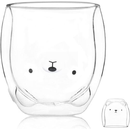 Tasse Isotherme En Verre Motif Animal Pour Café, Thé, Jus Et Lait ¿ Cadeau Idéal Et Design Durable En Borosilicate