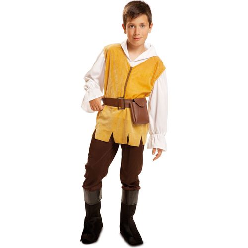 Déguisement Tavernier Médiéval Jaune Et Marron Garçon - Taille: 10 À 12 Ans