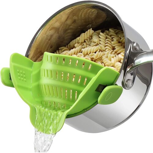 Passoire À Pâtes À Clipser Mains Libres - Égouttoir À Aliments En Silicone Pour Casseroles, Sans Bpa, Résistant À La Chaleur, Facile À Nettoyer