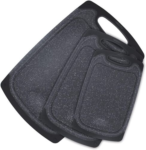 Ensemble De Planches À Découper De Cuisine Haut De Gamme - 3 Tailles, Antidérapantes, Lavables Au Lave-Vaisselle, Design Élégant En Marbre, Sans Bpa