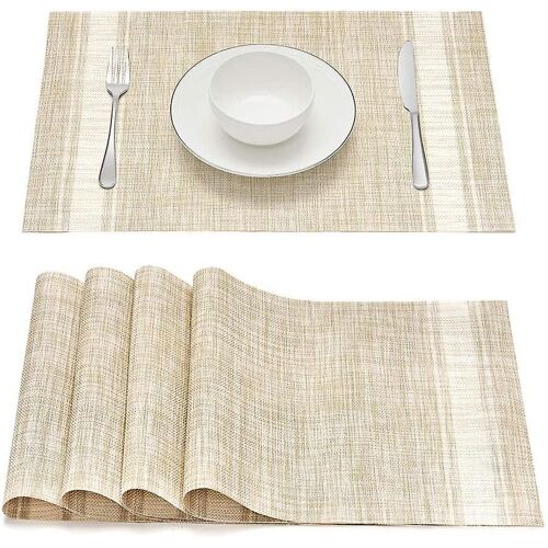 Lot De 4 Sets De Table Élégants Résistants À La Chaleur - Antidérapants, Antitaches Et Lavables Pour La Maison Et Le Bureau