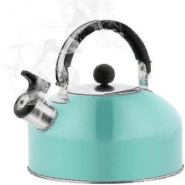 Bouilloire sifflante 2,0 L - Acier inoxydable poli, poignée ergonomique, portable pour la maison et le camping, compatible avec tous les réchauds