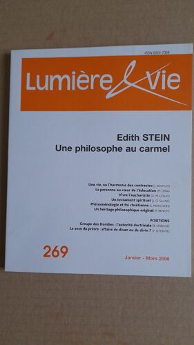 Lumière Et Vie N° 269 Janvier-Mars 2006 / Edith Stein, Une Philosophe Au Carmel