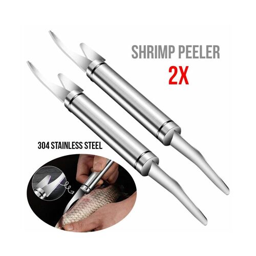 Lot De 2 Couteaux Éplucheurs De Crevettes Et De Poisson 5 En 1 En Acier Inoxydable ¿ Outil De Cuisine Multifonctionnel Pour La Préparation Des Fruits De Mer