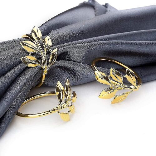 Ronds De Serviette Dorés Élégants - 6 Pièces Pour Mariages, Fêtes Et Dîners - Décoration Durable Et Réutilisable