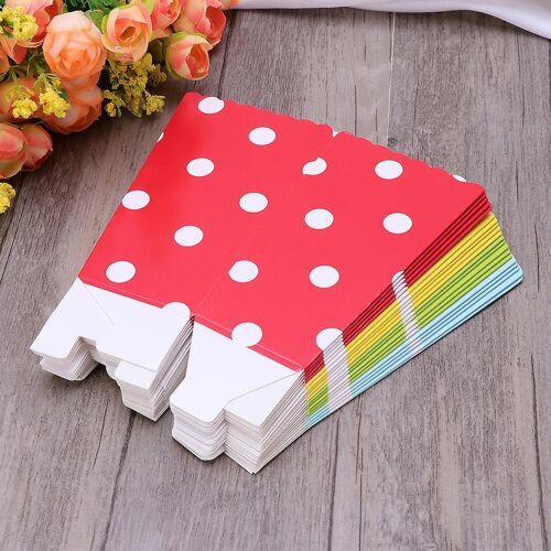 Lot De 24 Boîtes À Popcorn En Papier À Pois Colorés ¿ Contenants Jetables Pour Fêtes, Soirées Cinéma Et Événements