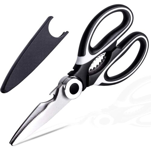 Ciseaux De Cuisine Polyvalents - Ciseaux De Cuisine Multifonctions, Lavables Au Lave-Vaisselle, Poignée Ergonomique, Acier Inoxydable Résistant À La Rouille