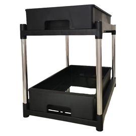 Étagère de rangement polyvalente sous l'évier - Étagère à épices coulissante pour cuisine et salle de bain, antirouille et design compact