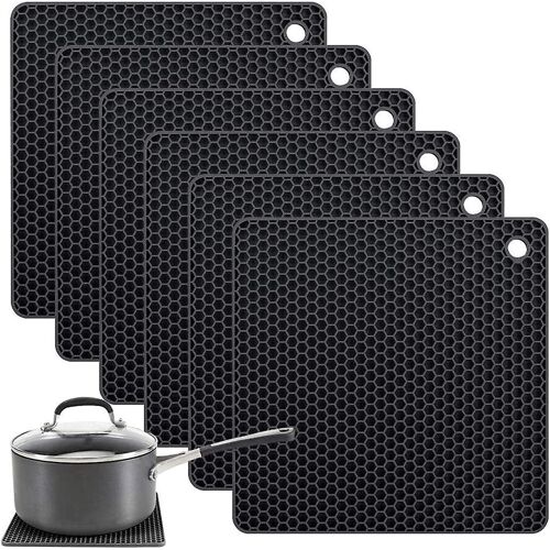 Lot De 6 Dessous De Plat En Silicone ¿ Maniques Résistantes À La Chaleur, De Qualité Alimentaire, Flexibles, Antidérapantes Et Multi-Usages