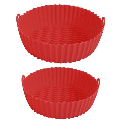 Lot De 2 Doublures Réutilisables En Silicone Pour Friteuse À Air - Antiadhésives, Durables, Parfaites Pour Le Pain Et Les Boulettes, Faciles À Nettoyer