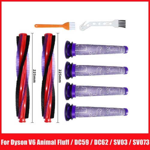 Pr¿¿-Filtre De Barre De Brosse Principale Pour Dyson V6 Animal Fluff / Dc59 / Dc62 / Sv03 / Sv073 Rouleau De Pi¿¿ces De Rechange 185Mm 225Mm 9109-May19162