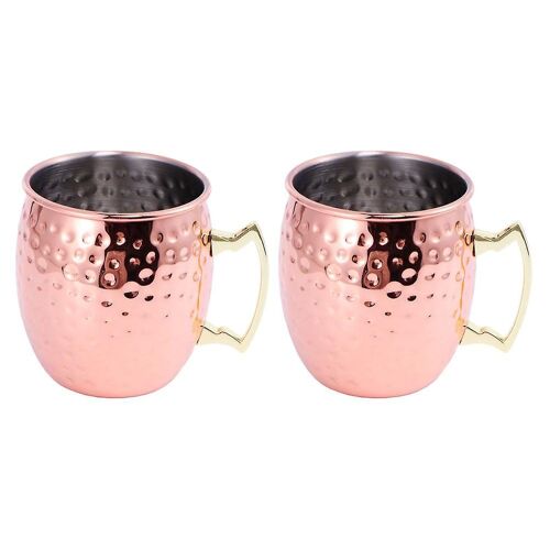 Lot De 2 Chopes À Cocktail En Acier Inoxydable Or Rose ¿ Verres Durables Et Élégants Pour Le Café, La Bière Et Bien Plus Encore